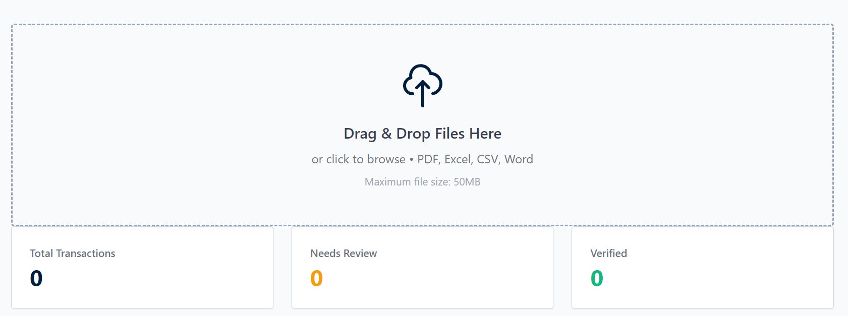 Domovoy drag and drop zone for importing receipts and documents